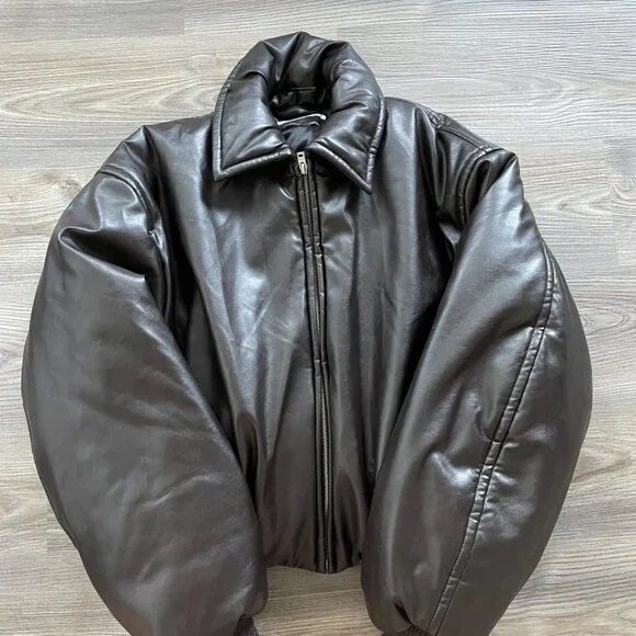 Acne Studios Coated Brown Bomber Jacket - Picture 3 of 7